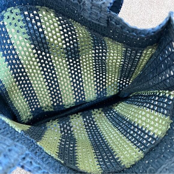 NWT Universal Thread Straw Tote Purse Yellow and Blue - Picture 10 of 10